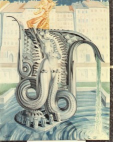 "Monument for the Mermaid of Warsaw (detail)," 1958, a conté and ink on paper by Stanislav Szukalski. On view at the Begovich Gallery, Cal State Fullerton, Feb. 2-March 7.