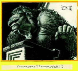 "Screaming Gorilla," a circa 1965 pen and ink on paper by Stanislav Szukalski. On view at Cal State Fullerton's Begovich Gallery through March 7.
